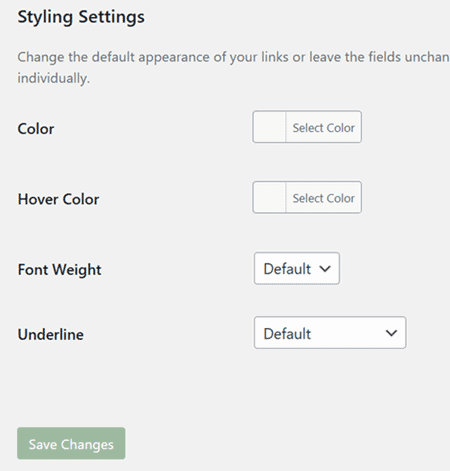 URL shortener settings