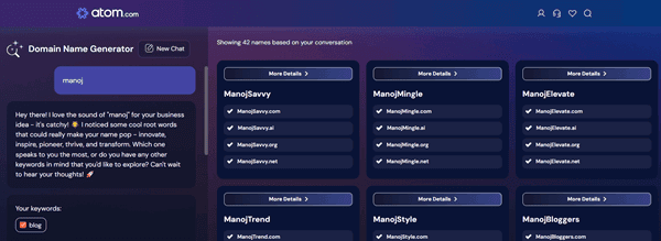 atom domain name generator