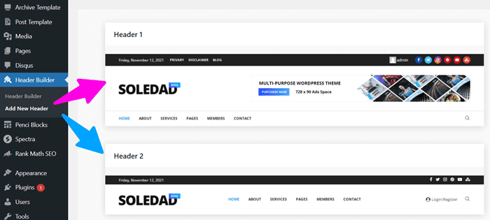 header ad footer builder header ad footer builder
