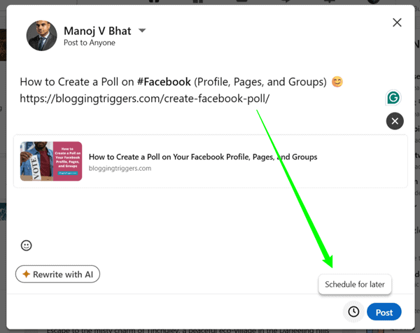 Free LinkedIn scheduling