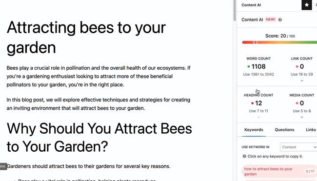 Content ai suggestions