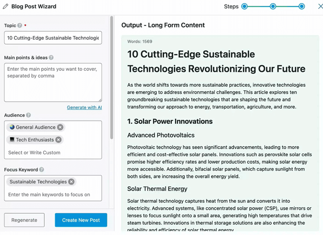 content ai blog post wizard